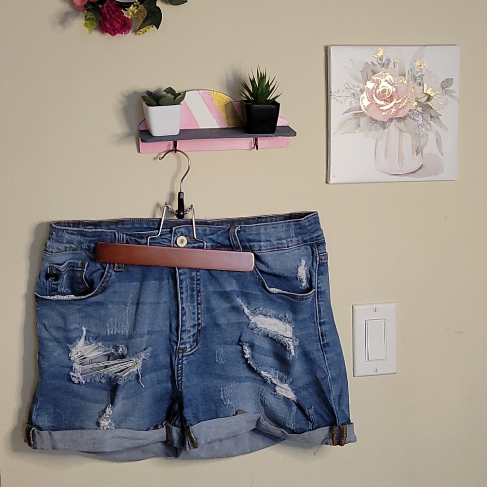 Distressed Denim Shorts